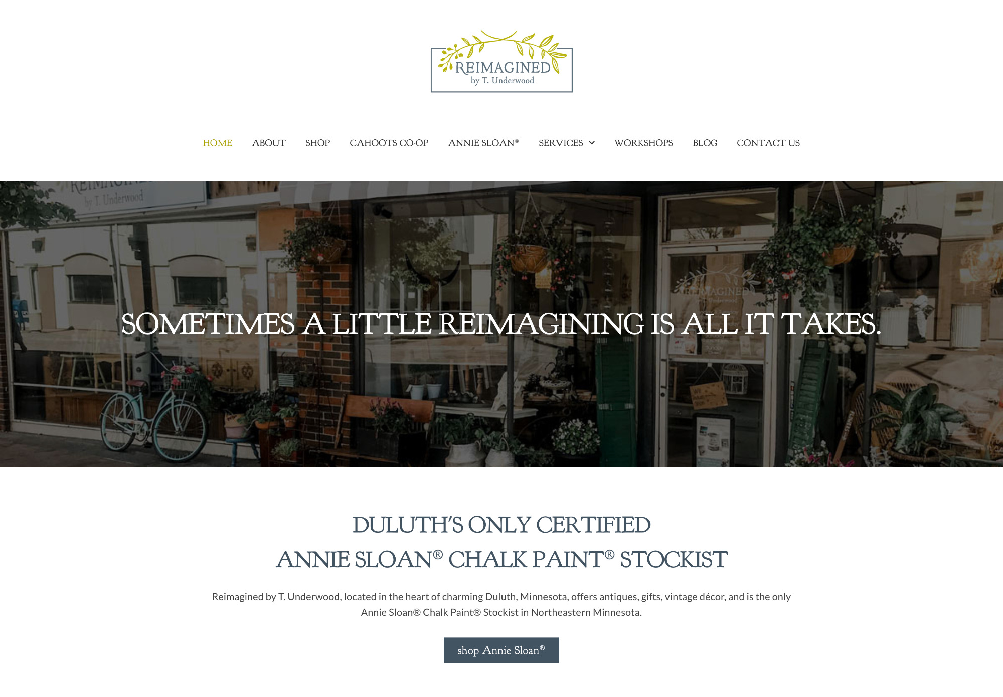 Screenshot of a home decor website.